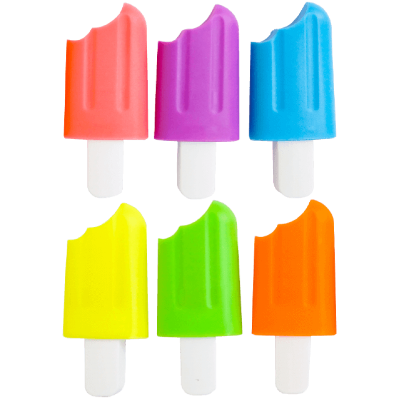 Textmarker mini fluorescent inghetata 6 buc